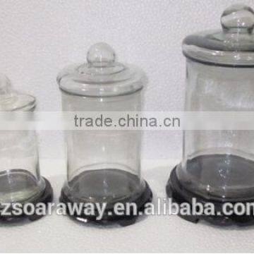 Hot selling products glass jar round unique kitchen tea canister sets in glass