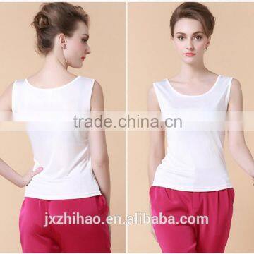 White Plain Comfortable Stringer Tank Top Wholesale for Ladies photo-2