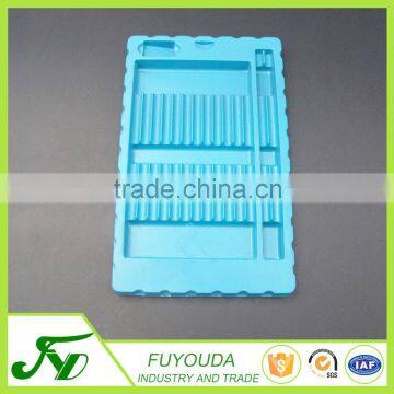 Fashion design disposable blue plastic stationery blister box
