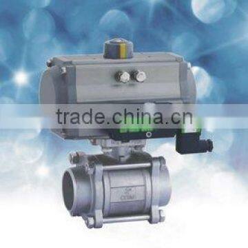 pneumatic 3PC welding ball valve