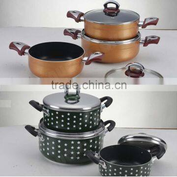 Aluminum pressed non-stick casserole/stockpot/pot with ceramic coating