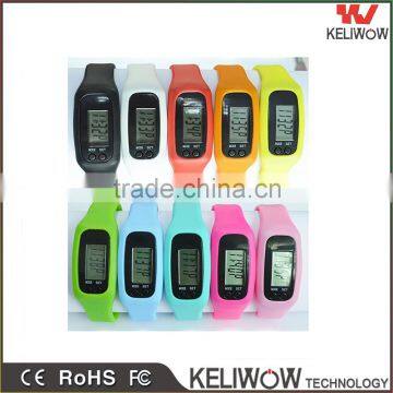 Keliwow high quality health watch, gift silicon watch with 3D pedometer calorie watch silicone bracelet