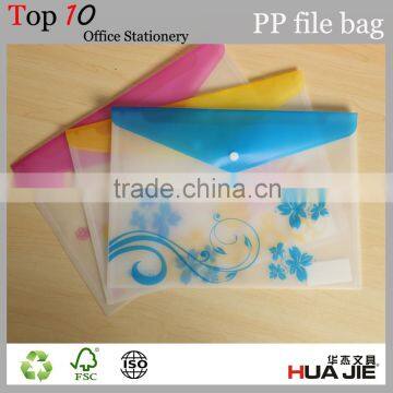 Office Staionery A4 18 Micrometers PP Clear Bag With Button