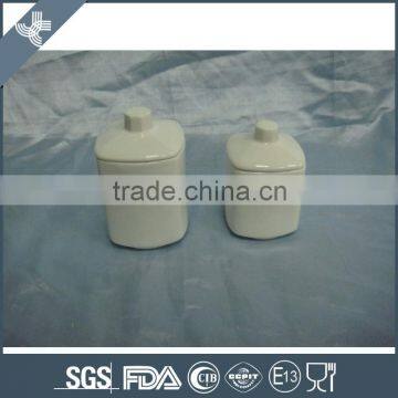 New arrival white square ceramic sugar pots elegant canisters wholesale