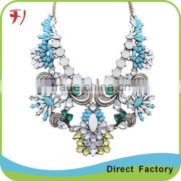 Hot sell New Arrival Top Quality big water drop crystal corral women necklace ,women accessory