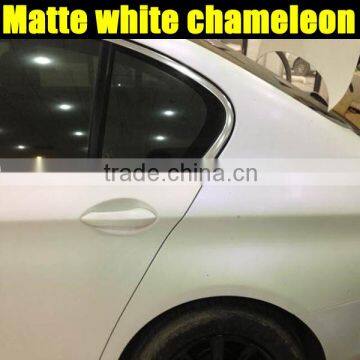 New Arrival!! Glossy White Chameleon Film with Air Channel 1.52*20m