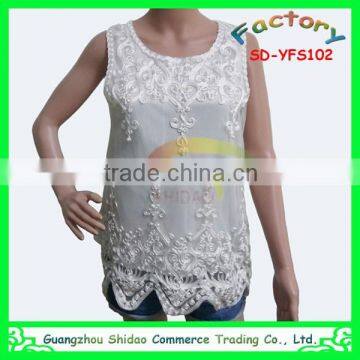 Women lace blouses & tops product type lace blouse lady blouse embroidery organza lace beads decoration embroidery blouse