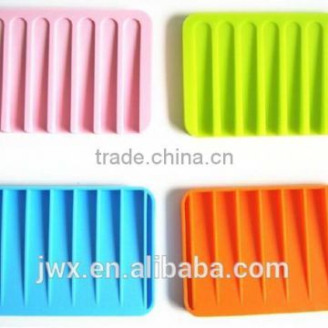 Orange silicone soap stand rectangle in bathroom