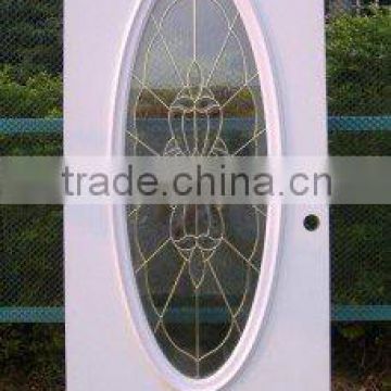 big oval flush steel glass door , residential door,galvanized steel door