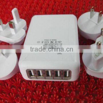 worldwide portable Universal travel adapter/adaptor/charger with 5 USB output