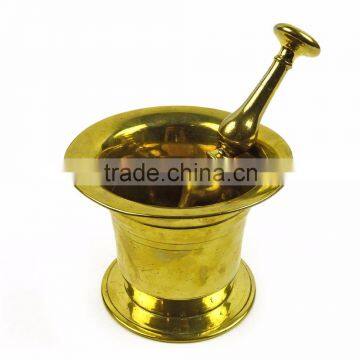 Mortar and Pestle, Brass Mortar and Pestle, Shiny Polish Pestle