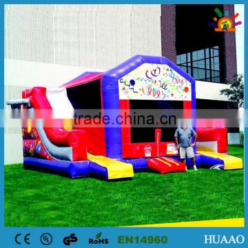 2014 new arrival commercial double slide inflatable bounce combo HACO020