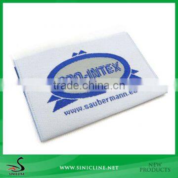 Sinicline Center Folded Woven Clothing Label/OEM Woven Brand Tag