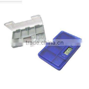 portable 4cell plastic Pill Box with timer for the aged