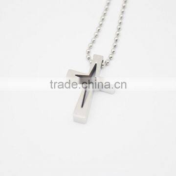 Silver Hollow Cross Pendant Fashion Men Necklace