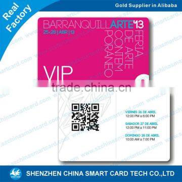 printed pink plastic pvc qr code reward card