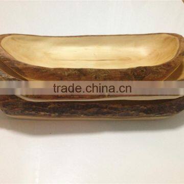 Handmade Natural Wood Cutlery Tableware Wood Plate Tableware Dishes For Restaurant