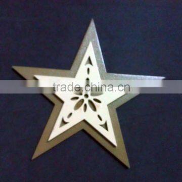 Star Wooden Decoration (Wood craft in laser cut&engraving)