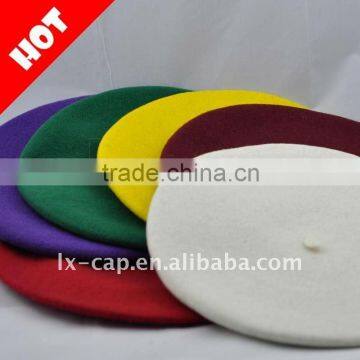 fashion 100% wool Berets hats with two size 24cm 28cm