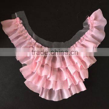 chiffon ruffle collar,decorative apparel collars on tulle mesh fabric