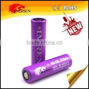 Hot sell!!!Powerful 40A IMREN 18650 2500Mah 3.7v rechargeable 18650