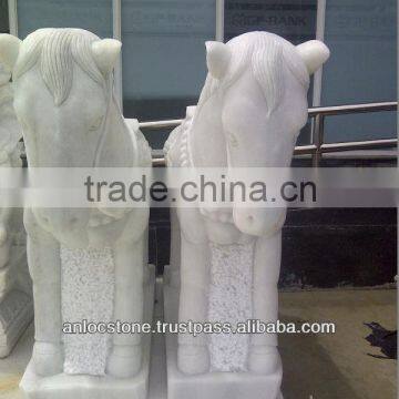 White horse stone statues