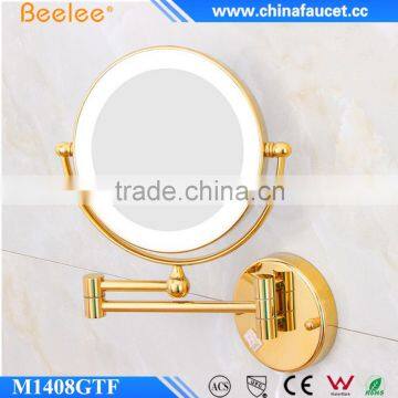 Beelee Golden 8'' Two Way Mirror Magnifying Adjustable Wall Mirror