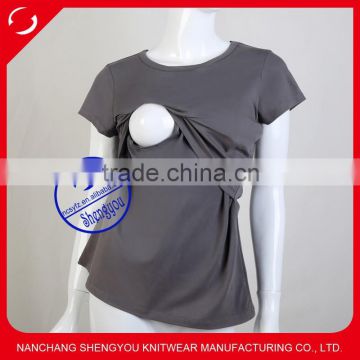 Custom short sleeve maternity clothes wear breastfeeding top nursing wholesale china                        
                                                                                Supplier's Choice