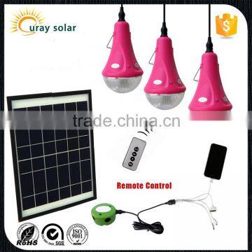 home using low price 6w 9w 12w portable solar lighting system with 3 led bulbs