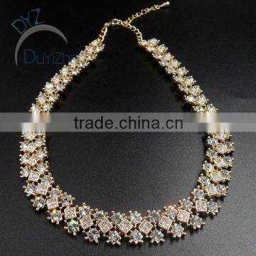 Gold Plated Wholesale Alloy Necklace Jewelry With Crystal Stone photo-2