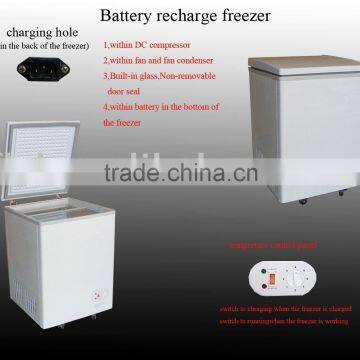 100 liters battery recharge freezer supermarkert freezer