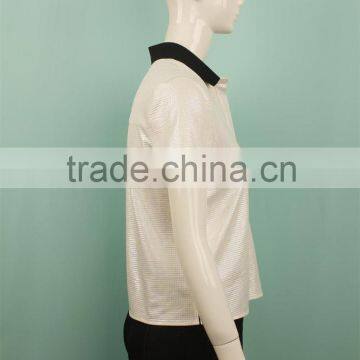 2016 Latest Fabric Rib Neckline Polo Shirt Women Shirt Clothing photo-2