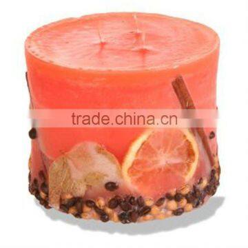 Handmade Romantic Candle Coated with Dried Fruits