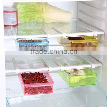4 Color Slide Kitchen Fridge Freezer, Space Saver Organizer,Food Storage Shelf photo-3