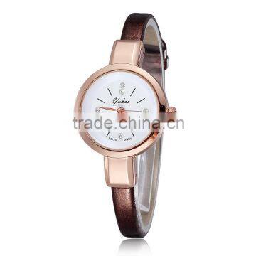 Fashion Good Quality Imported Japan Quartz Stainless Steel Vogue Watch Coffee Wholesale Leather Belt Strap Wrist Watch in Stock!