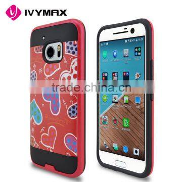 Beautiful Love Heart Pattern Design Brushed Texture pc Matte Phone Case for HTC M10 Phone Accessories Supplier's Choice photo-3