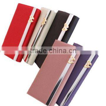 2017 New Products Fancy Plain Wallets PU Cheap Leather Purse Woman WA5126