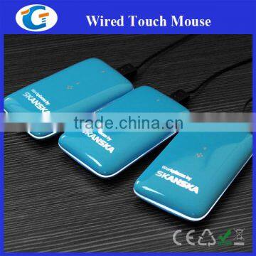 super flat touch scroll wired mouse with laser engraved led logo