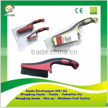 Two-colour Rubbery Handle steel wire brush