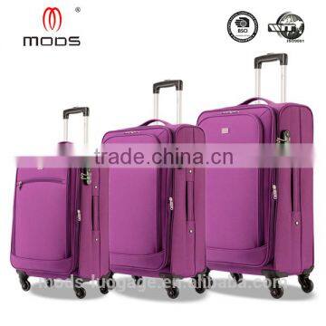 Layle 4 wheel water-proof expandable softside polyester trolley case luggage