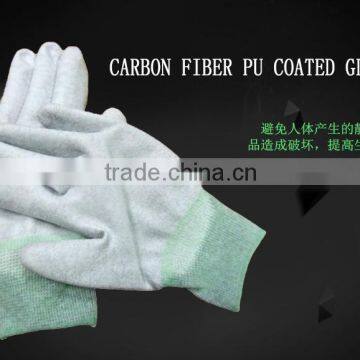 Sales Well White With Green PU Coated Labor Gloves in China photo-2