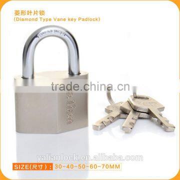 High Security Nickle Plated Diamond Type Vane Key Padlock