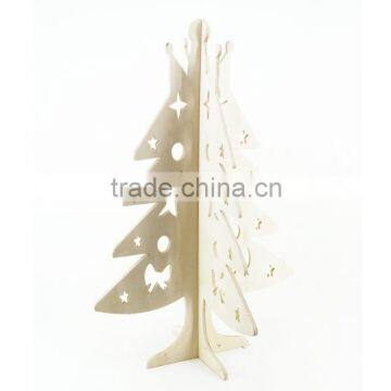 Handmade wooden 6ft white christmas tree, carving christmas tree decorations