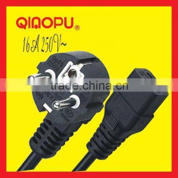 Europe Power Cable Plug for 3 Pin Socket