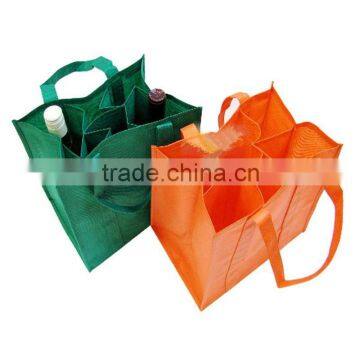 fashion 6 bottle beer carrier non woven cooler bag