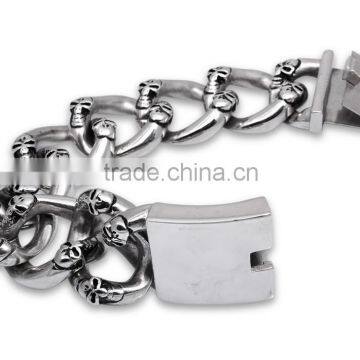 B497s 316L SS big heavy skull bracelets