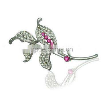 Plant brooch &Czech crystal brooches in bulk X032-3