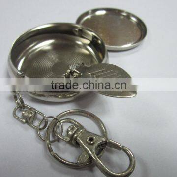 High quality zinc alloy ashtray | portable ashtray with snap hook