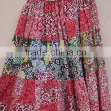 Indian fashionable cotton screen printed beautiful long gown wear skirts dress in summer