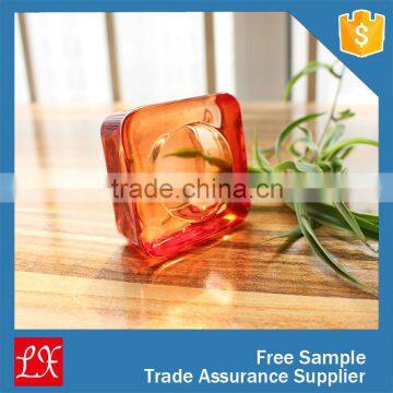 colorful square glass votive candle holde for tealight